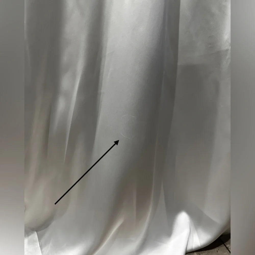 Lulus Eternally Loved White Cutout Satin Off-the-Shoulder Maxi Dress LARGE NEW - Picture 7 of 7